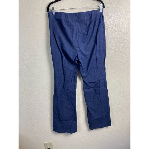 Talbots Portland Trouser Bootcut Denim Women size 10 Blue Stretch Elastic Waist - Picture 2 of 15